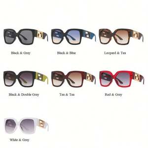 Lunettes de soleil œil de chat surdimensionnées de luxe vintage avec logo personnalisé, dégradé, UV400, carrées, pour femmes - Product Image 6