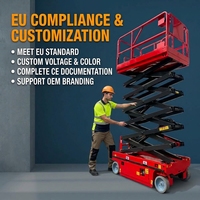 Plateformes de travail certifiées CE, mini-élévateur 14m, élévateur à ciseaux mobile à batterie pour travaux en hauteur sur chantier