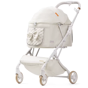 Poussette portable d'extérieur JXB pour chat et chien, pliable et réglable, avec porte-gobelet confortable et parapluie pour la promenade - Product Image 1