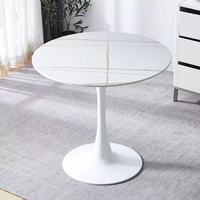 Table de salle à manger moderne en pierre frittée à pieds en métal haute charge assemblée pour une utilisation en hôtel et en appartement