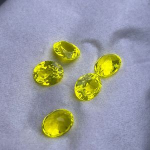 หินโกเมนสีเหลืองเรืองแสงโกเมนอะลูมิเนียมโกเมน Yttrium หินพลอยเทียมตัดทรงรี - Product Image 2