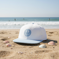 Casquette de baseball en velours côtelé bicolore personnalisée, à visière plate, avec logo brodé, casquette de baseball à 6 panneaux, streetwear, casquette de surf