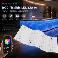 Feuilles LED d'intérieur super fines Raymates pour rétroéclairage de marbre, feuilles LED flexibles RGB pour publicité, feuilles LED flexibles, lumières LED