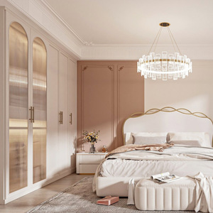 ตู้เก็บตู้เสื้อผ้าไม้ไผ่แบบเต็มรูปแบบสไตล์ยุโรปหรูหราเรียบง่ายปรับความสูงได้5ห้องนอนห้องนั่งเล่น - Product Image 2