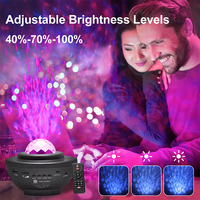 Aurora Style Moderne Ciel Étoilé LED Veilleuse Rotative Projecteur Lampe Télécommande Élégant ABS Matériel Noir pour Chambre