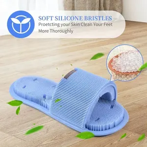Chaussons de lavage des pieds en silicone antidérapants polyvalents pour brosse de nettoyage magique, exfoliation et massage, 1 pièce - Product Image 4