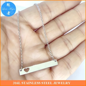 Inspire cuore tagliato fuori dal Design con targa in acciaio inossidabile collana di gioielli gioiello di moda per le donne - Product Image 5