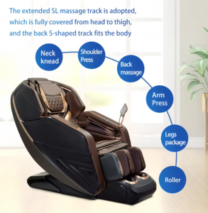 Silla de Masaje 4D de Cuerpo Completo con Tecnología SL-Track, Gravedad Cero, Control por Voz con IA, <span class=keywords><strong>Shiatsu</strong></span>, Bolsas de Aire y Terapia de Calor, Directo de Fábrica - Product Image 3