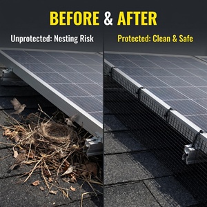 Protection anti-oiseaux pour panneaux solaires en PVC tissé résistant aux intempéries et à la corrosion, sans perçage, pour installateurs solaires et protection contre les nuisibles - Product Image 2