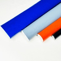 Usine En Gros 35mm Fire Sleeve Tuyau Rouge Silicone Isolation Tressé Fibre De Verre Enduit De Silicium