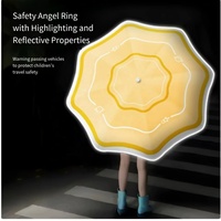 Parapluie Enfant Entièrement Automatique avec Sangle, Bout Sécurisé Anti-Réflexion, Résistant aux UV, Double Usage Pluie/soleil, Idéal Rentrée Scolaire