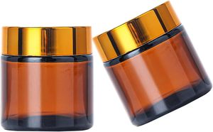 Custom Label 250ml 8 oz Luxury Gold Lid Cosmetic Packaging Food Grade Amber Plastic <b>Containers</b> Jars with Lids - Product Image 4