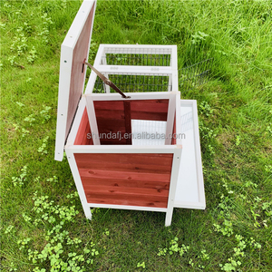 SHUNDA SDR011 Maison pour animaux de compagnie en bois écologique avec motif imprimé pour utilisation en intérieur/extérieur Cage et enclos pour lapins pour petits animaux - Product Image 6