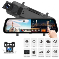 Caméra de recul double pour voiture avec vision nocturne, enregistreur vidéo DVR et boîte noire, miroir de tableau de bord