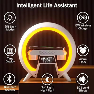 Haut-parleur Bluetooth modèle X63 avec affichage LED coloré de l'heure, 10W, rechargeable par USB, <span class=keywords><strong>radio</strong></span> FM, étanche IPX5 pour bureau et chambre - Product Image 2