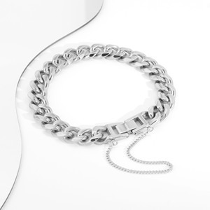 206 New Simple Niche Design Thick <b>Chain</b> Bracelet <b>Titanium</b> Steel Silver Plated Unisex's Bracelets Wholesale Jewelry Trendy - Product Image 4