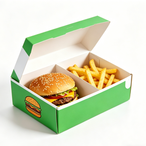 Boîtes à emporter jetables imprimées, contenants en papier de qualité alimentaire pour hamburgers, poulet frit et fast-food - Product Image 1