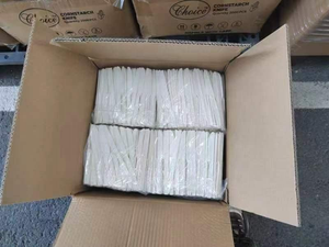 Biodegradable Cornstarch <b>Disposable</b> Knife Fork Spoon Eco Friendly <b>Tableware</b> for Takeaway Party and Restaurant Use - Product Image 2