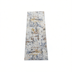 Alfombra Abstracta Azul Marfil 2X8 Reversible Lavable de Tejido Plano Estilo Bohemio para Hogar, Oficina, Dormitorio, Comedor, Sala de Estar - Product Image 1