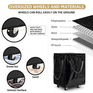 Vente directe usine – Nouveau design – Sac de courses à roulettes portable en ABS – Sac de courses pliable - Product Image 4