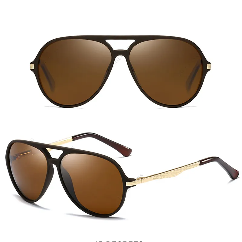 Óculos de sol masculino polarizado, óculos dl tr90 para piloto, óculos de sol redondos e personalizados, retrô