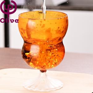 Cadeau Vert Orange Lait Café Tasse à boire Soufflé à la main Colorful Gourd Wine Glass Elegant 300ML High Borosilicate Ice Cream <span class=keywords><strong>Gobelet</strong></span> - Product Image 6