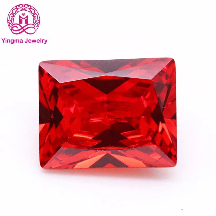 2*3mm -- 8*10mm Piedras CZ de alta calidad Precio al por mayor colorido Forma rectangular sintética Zirconia cúbica naranja