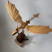 Ornement Dragon Cinétique en Bois Massif Fait Main Jhisen, Décoration d'Intérieur pour Étagères, Vitrines, Comptoirs de Bar et Réceptions