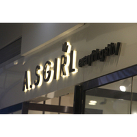 Letras y letreros LED 3D impermeables para exteriores, letrero comercial personalizado para edificios, tablero de letras de canal LED de metal inoxidable