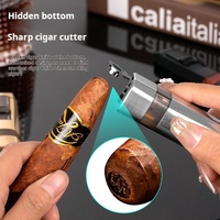 Briquet de luxe en gros avec coupe-cigare, torche à 4 flammes, briquets en métal personnalisés, rechargeable au gaz et coupe-vent portable