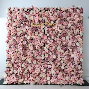 Nouvelle <span class=keywords><strong>tendance</strong></span> 2025, décoration de mariage en rose rouge artificielle, rideau de fleurs enroulable 5D, mur de fleurs - Product Image 5