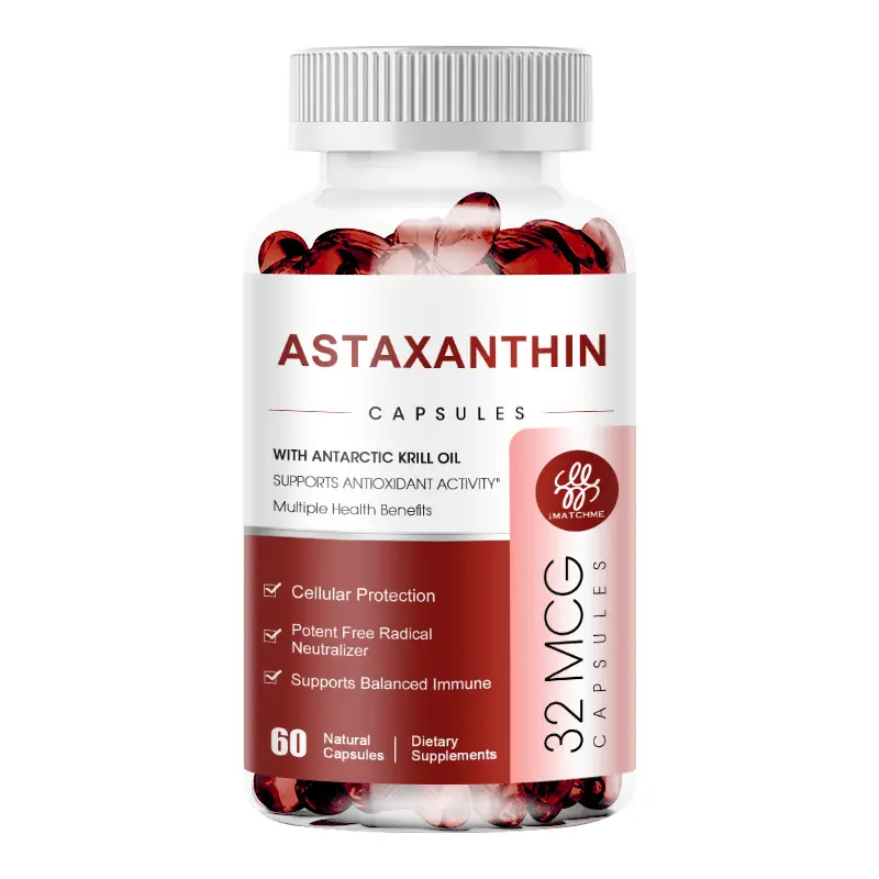 OEM 32mcg Per Serving Astaxanthin Softgel Capsule Antioxidant Dietary Supplements