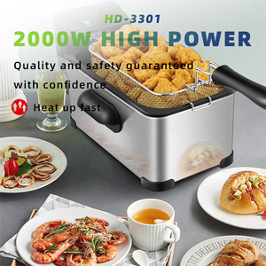 Precio al por mayor de fábrica Encimera de acero inoxidable <span class=keywords><strong>Freidora</strong></span> eléctrica de aceite de 3L para uso doméstico Chips Pollo frito - Product Image 4