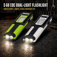 Lampe torche portable EDC 300 lumens, rechargeable, IP44, ABS, avec clip magnétique, lampe de travail COB pour atelier et situations d'urgence