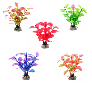 Plantes aquatiques artificielles en forme de feuille de <span class=keywords><strong>lotus</strong></span> avec base en céramique 10 cm, décorations de plantes sous-marines en PVC pour aquarium - Product Image 4