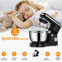 Robot Pâtissier et Mélangeur Alimentaire Multifonction 3-en-1 Pour Cuisine : Batteur Sur Socle Type Planétaire Pour Gâteaux et Pâtes
