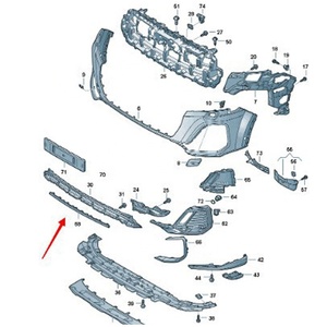 สำหรับ <span class=keywords><strong>AUDI</strong></span> Q7 2024- แถบตกแต่งกันชนหน้าตรงกลาง รุ่น OE 4M0807681APT94 ป้องกันการกัดกร่อน ติดตั้งแบบไม่ทำลาย - Product Image 4