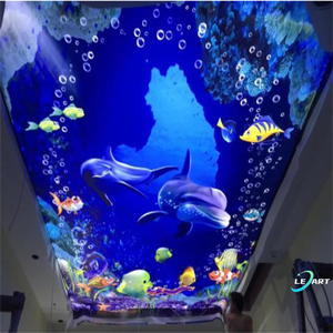 LeArt Baño de plástico <span class=keywords><strong>Pvc</strong></span> Paneles de techo Sea World Design Plafond Suspendu <span class=keywords><strong>Pvc</strong></span> Stretch Ceiling Film - Product Image 4