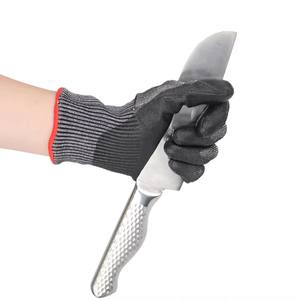 Guantes de Trabajo Resistentes al Corte Nivel E ANSI A5 Recubiertos de PU Negro Ajuste Elástico Cómodo Protección Anticorte Nivel 5 - Product Image 2