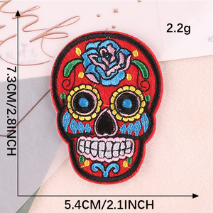 Yiwu Wintop Hot Sale México Estilo Não Tecido Ferro no Bordado <span class=keywords><strong>Patch</strong></span> Crânio De Açúcar para Casaco Jaqueta - Product Image 4