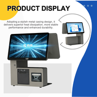 Terminal de point de vente interactif tout-en-un à double écran, stable et efficace, pour supermarchés, magasins de proximité, caisse enregistreuse commerciale compacte