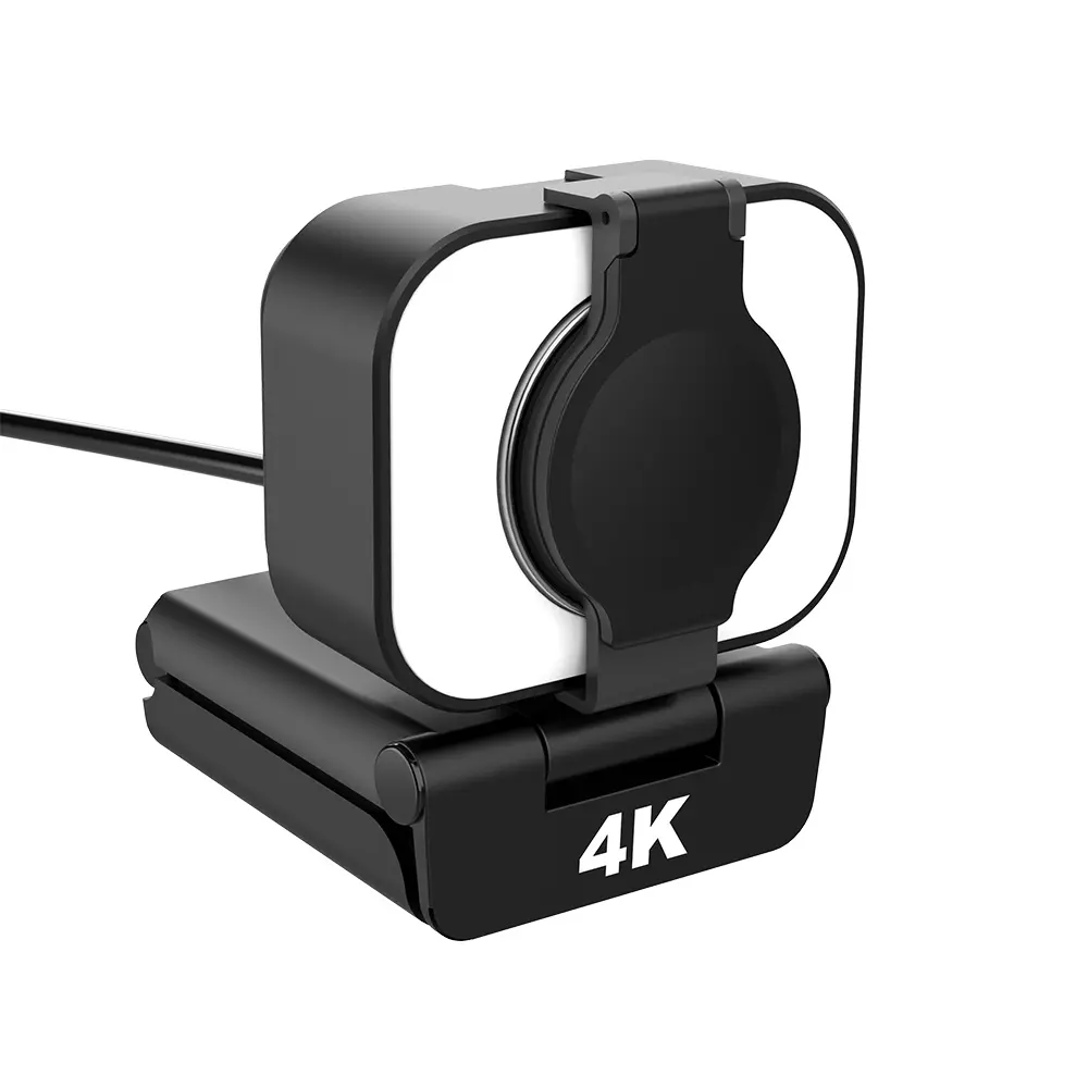 Webcam 4K dengan Mikrofon Pengurang Kebisingan Bawaan dan Lampu Pengisi Led