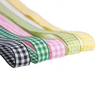Multi-Color Gingham Ribbon Plaid Tartan Scottish Check Ribbon for