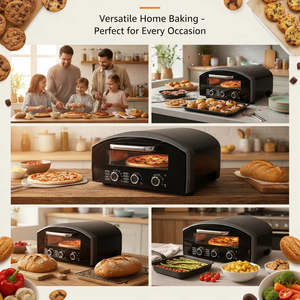 เตาอบพิซซ่ามืออาชีพขนาด13นิ้วขนาด330มม. หิน2160W ฝาอลูมิเนียมหล่อขึ้นรูปด้วยความร้อนสูงเกินไปป้องกันความร้อนสูงเกินไป - Product Image 4