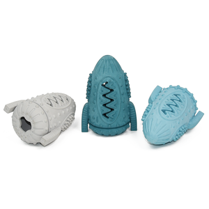 Nhà Máy Bán buôn Pet đồ chơi Rocket Shape tương tác đa chức năng cao su <span class=keywords><strong>Chew</strong></span> rò rỉ Pet đồ chơi cho chó - Product Image 4