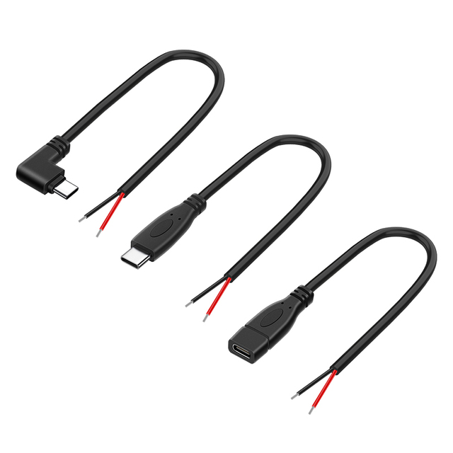 0.25m USB Type C Female to Open End Cable Single End USB Type C 2 Core Charging Data Cable 2m