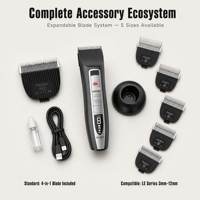 Tondeuse à poils pour animaux de compagnie sans fil Shernbao PGC 660S 4 en 1, rechargeable, faible bruit, tondeuse professionnelle pour chiens et chats