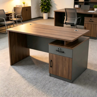 Bureau de travail moderne en mélamine, poste de travail stratifié en bois pour bureau à domicile