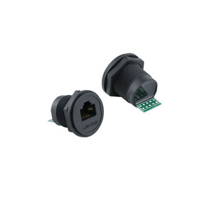 Connecteur industriel CAT 5E <span class=keywords><strong>RJ45</strong></span>, adaptateur de communication, convertisseur, base circulaire <span class=keywords><strong>femelle</strong></span> avec prise - Product Image 3