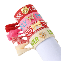 Bracelet fait main pour femmes à la mode européenne américaine réglable lettre broderie bracelets tressés bracelets personnalisés